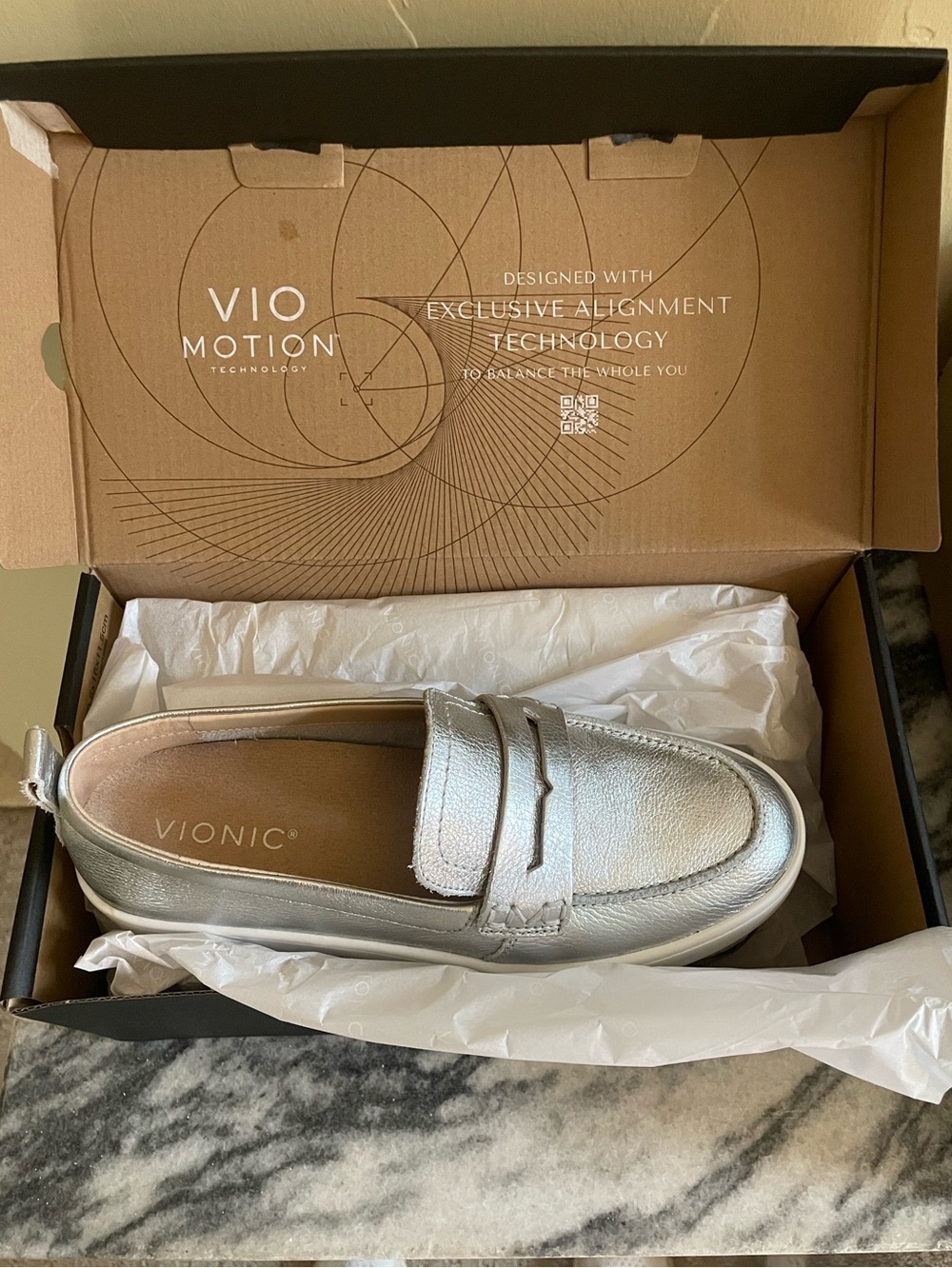 Vionic Silver Slip-On Penny Loafer for Women